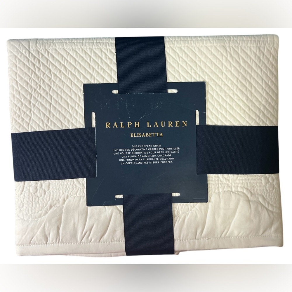 NWT Ralph Lauren Elisabetta European Sham 100% Cotton Cream MSRP $145
